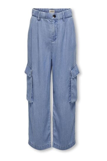 ONLY KIDS Blue Wide Leg Tencel Cargo Trousers