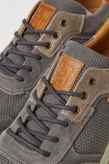 Buy FatFace Wells Grey Leather Runner Trainers from Next Denmark
