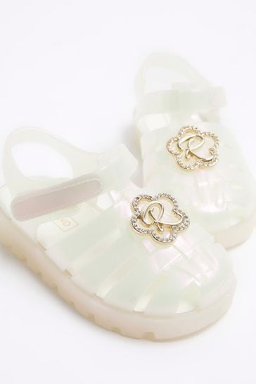 Buy River Island White Girls Rainbow Flower Jelly Sandals from Next Kuwait