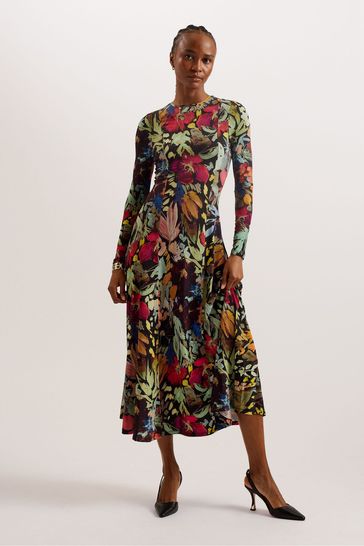 Ted baker long black 2024 dress