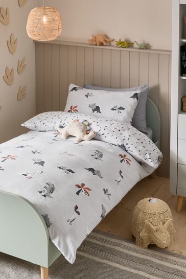 Fleece Dino Duvet Cover and Pillowcase Set