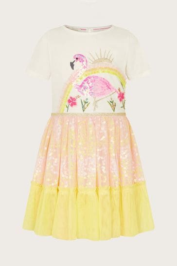 Buy Monsoon Yellow 100 Cotton Flamingo Disco Dress from Next Netherlands