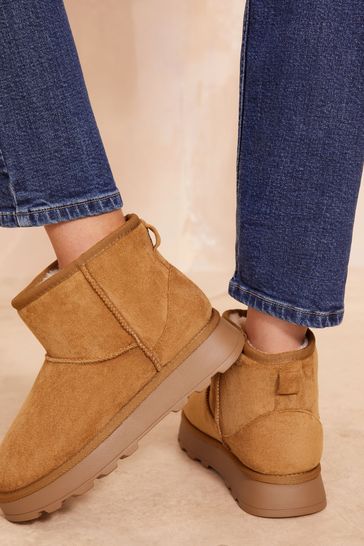 Friends Like These Cosy Faux Suede Fur Lined Ankle Boot