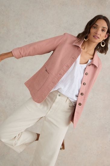 White Stuff Pink Carrie Denim Jacket