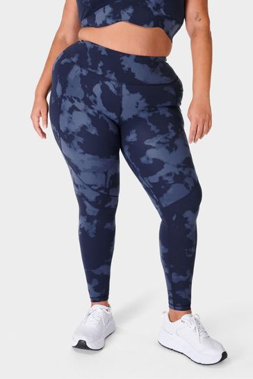 Sweaty Betty Blue Fade Print Full Length Power Workout Leggings