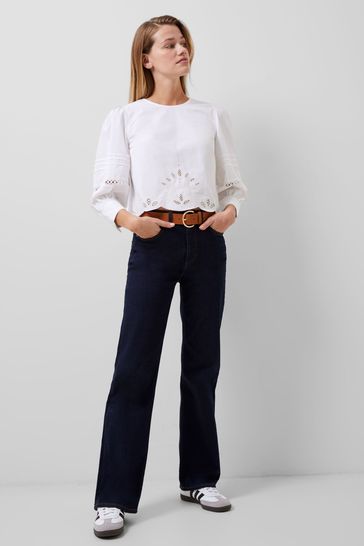 French Connection Alissa Cotton Broiderie Top