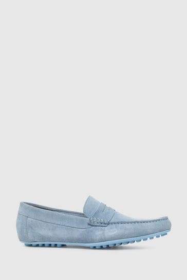 Schuh Blue Russel Suede Driver Shoes