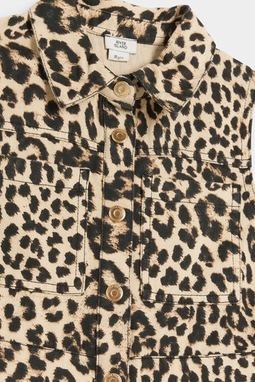 Buy River Island Brown Girls Leopard Print Shirt Dress from Next Canada