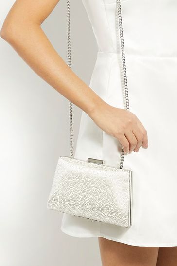 Cream box clutch clearance bag