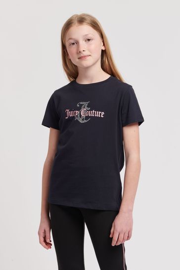 Juicy Couture Classic Fit Girls Diamante T-Shirt