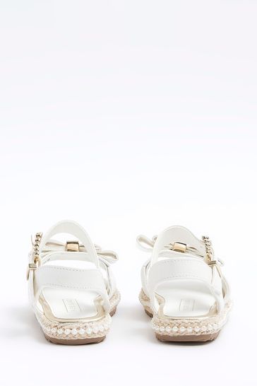 River Island White Girls White 3D Bow Espadrille