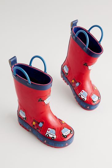 Red Transport Handle Pull On Wellies