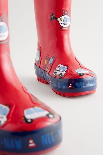 Buy Red Transport Handle Pull On Wellies from Next Netherlands