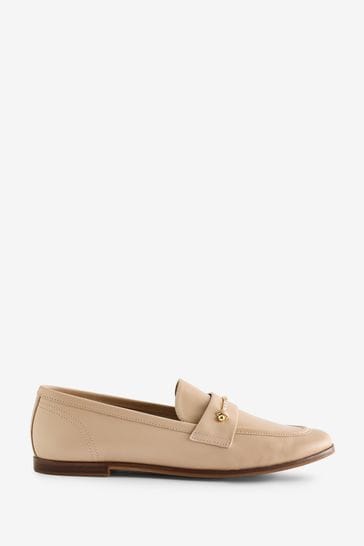 Ted Baker Cream Zoee Flat Loafers With Signature Bar