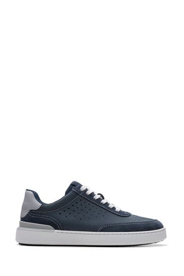 Clarks Blue Nubuck Courtlite Run Shoes