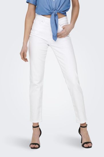 ONLY White Alto Waisted Straight Leg Veneda Jeans