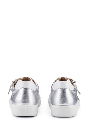 Buy Hotter Silver Standard Fit Chase II Lace up Zip Trainers from Next Netherlands
