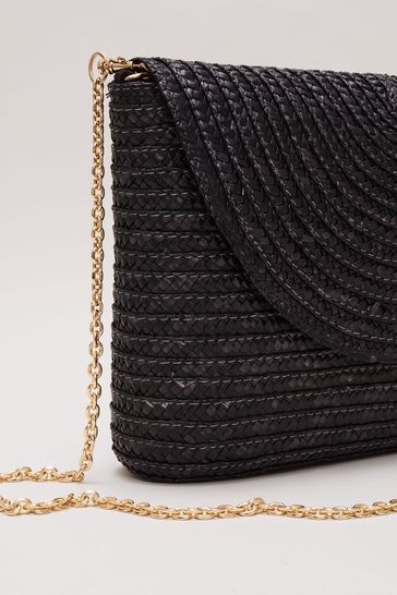 Buy Phase Eight Black Oversized Straw Clutch Bag from Next Bahrain