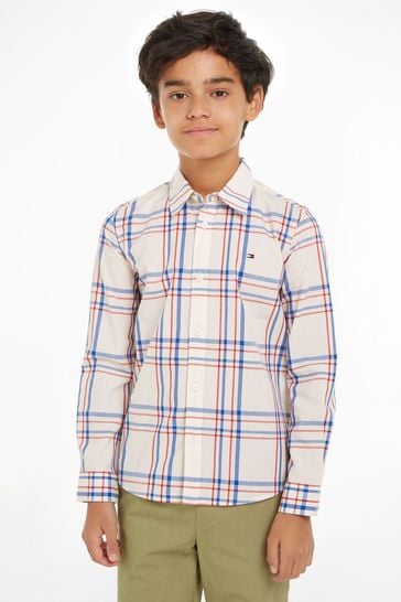 Tommy Hilfiger Long Sleeve White Check Shirt