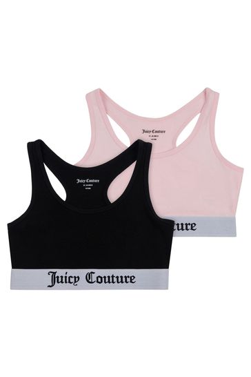 Juicy Couture Girls Black/Pink Crop Top 2 Pack
