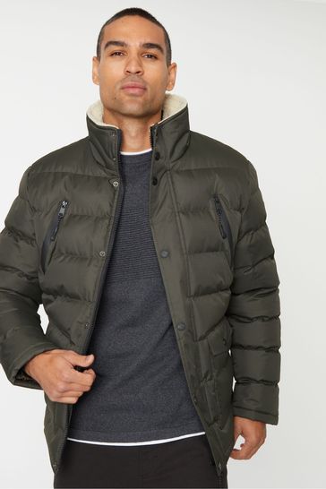 Threadbare Green Showerproof Utility Puffer Jacket