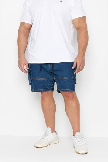 BadRhino Big & Tall Blue Elasticated Waist Denim Shorts