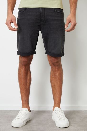 Threadbare Grey Turn Up Denim Shorts