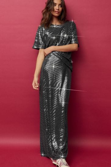Maxi sequin bodycon skirt best sale