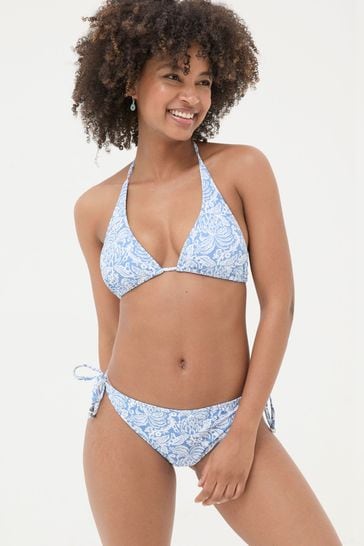 FatFace Blue Maci Damask Floral Bikini Top