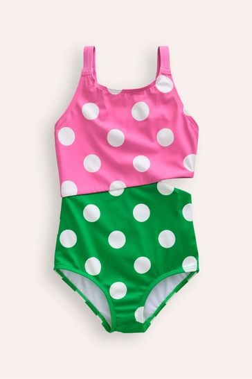 Boden Pink Rainbow Cut-Out Swimsuit