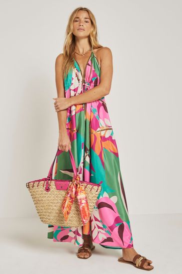 River Island Purple Tropical Maxi Dress