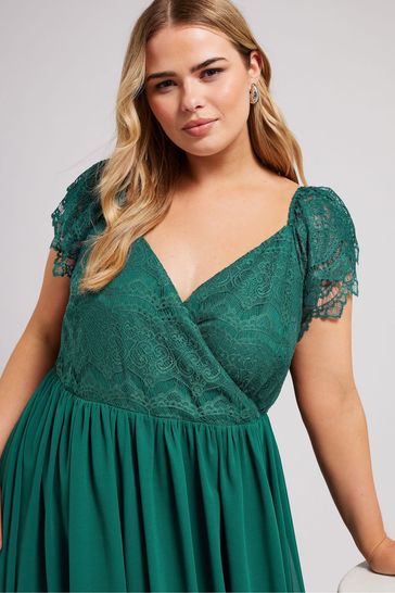 Lace wrap maxi dress clearance