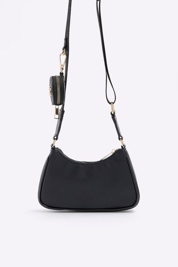 River island cross body bag black store