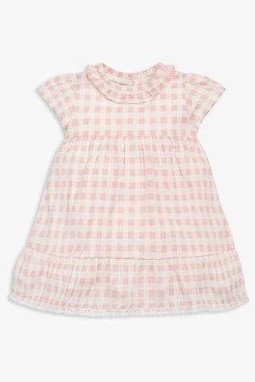 The Little Tailor Baby 100 Cotton Dress And Bloomer Set pink