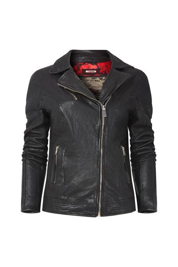 Joe Browns Black The Forever Leather Jacket with Zip Detailing
