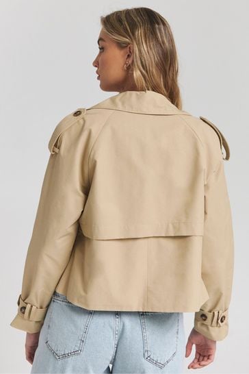 Simply Be Natural Cropped Trench Coat