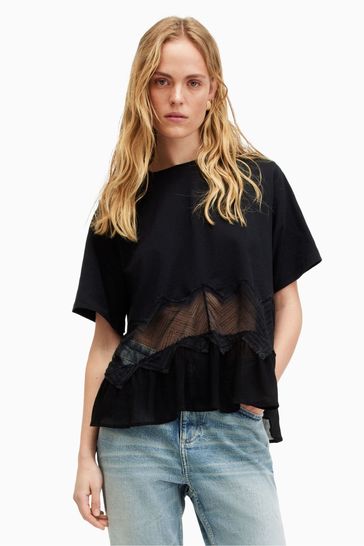 AllSaints Black Gracie T-Shirt