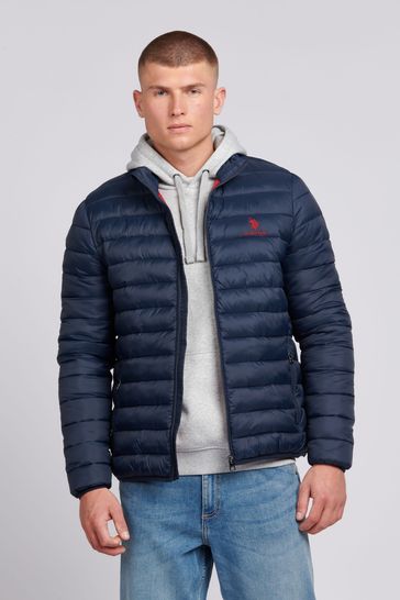 Buy U.S. Polo Assn. Blue Light Lightweight Mens Bound Quilted Jacket from Next Bahrain