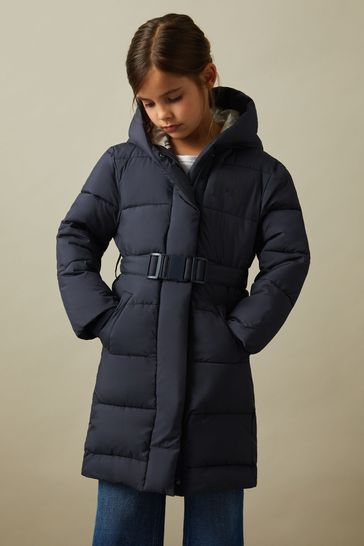 Buy Reiss Navy Larissa 9 13 yrs Water Resistant Belted Puffer Coat from Next Hungary