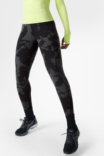 Sweaty Betty Black Fade Print Full Length Power UltraSculpt High Waist Workout Leggings