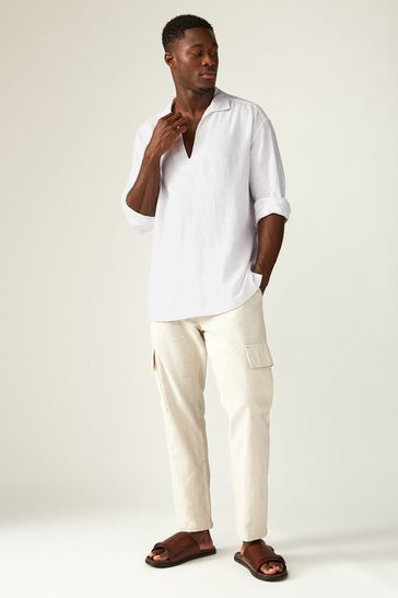 White linen kaftan outlet