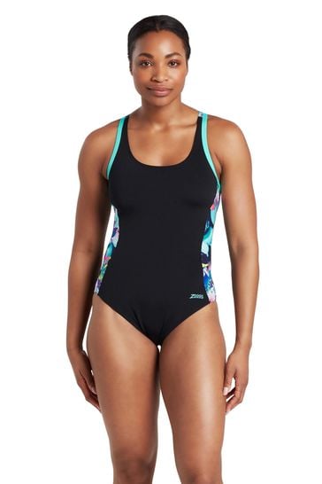 Buy Zoggs Atom Back Black Swimsuit from Next Malta