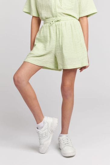 Jack Wills Girls Relaxed Fit Green Cuban Shorts