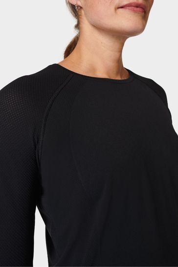 Black long sleeve workout top top