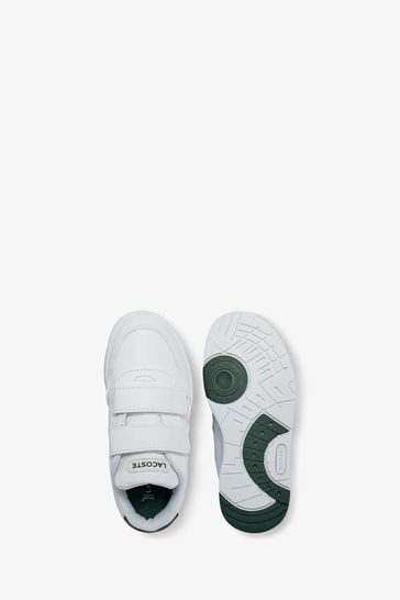 Boys white lacoste trainers best sale