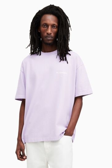 AllSaints Purple Access Crew Neck T-Shirt