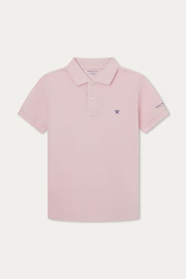 Hackett London Older Boys Pink Short Sleeve Polo Shirt