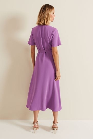 Buy Phase Eight Purple Petite Julissa Frill Wrap Dress from Next Bahrain