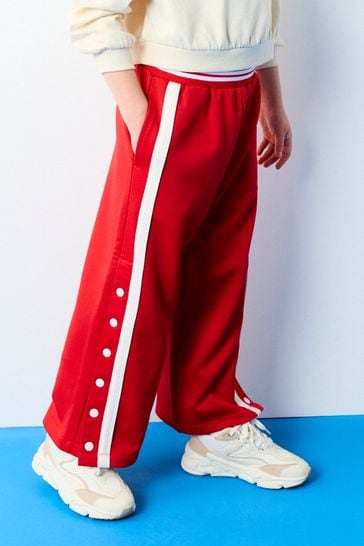 Buy Red Wide Leg Popper Joggers 3 16yrs from Next Netherlands