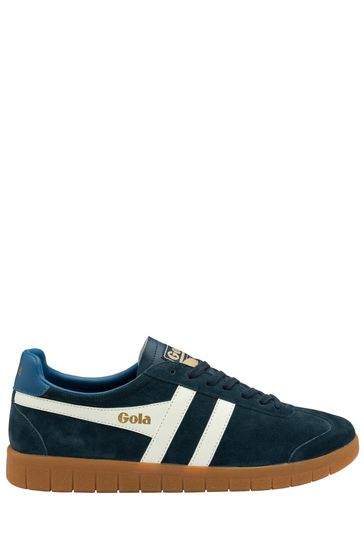 Gola Blue Mens Hurricane Suede Lace-Up Trainers